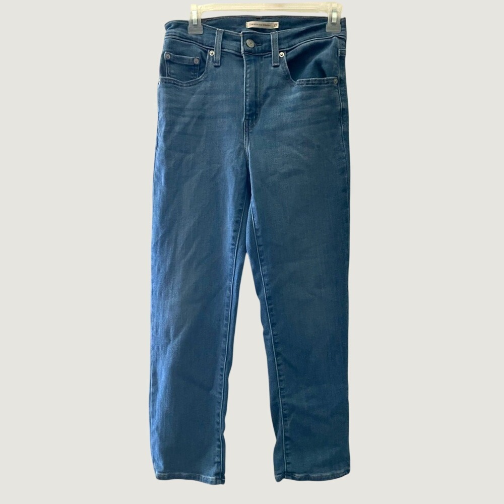 Levis 724 High Rise Straight Jeans Blue Denim Size 27 Medium Wash Pants